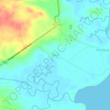 Mappa topografica Sasa, altitudine, rilievo