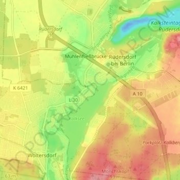 Mappa topografica Stolp, altitudine, rilievo
