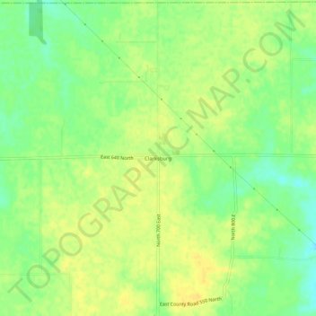 Mappa topografica Clarksburg, altitudine, rilievo