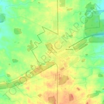 Mappa topografica Mamaku, altitudine, rilievo
