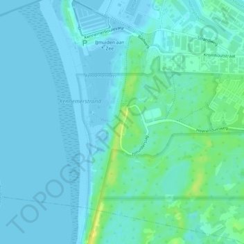 Mappa topografica IJmuiderslag, altitudine, rilievo