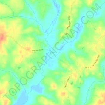 Mappa topografica Saxe, altitudine, rilievo