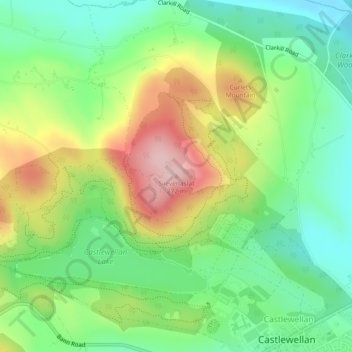 Mappa topografica Slievenaslat, altitudine, rilievo