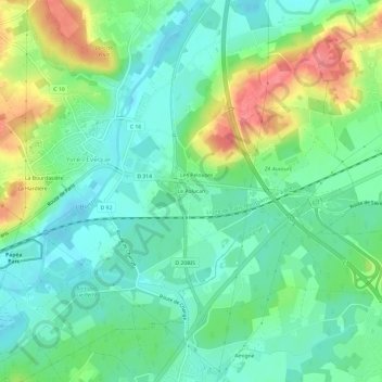 Mappa topografica Le Polucan, altitudine, rilievo