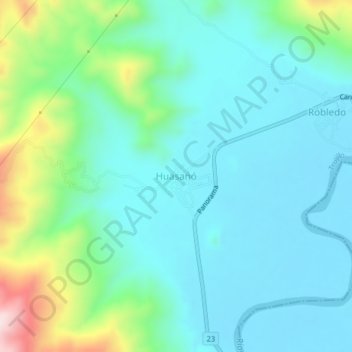 Mappa topografica Huasanó, altitudine, rilievo