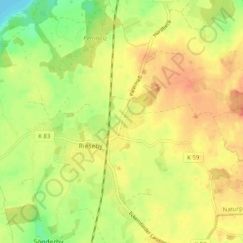 Mappa topografica Hörst, altitudine, rilievo