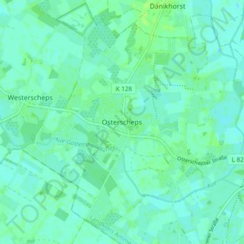 Mappa topografica Osterscheps, altitudine, rilievo