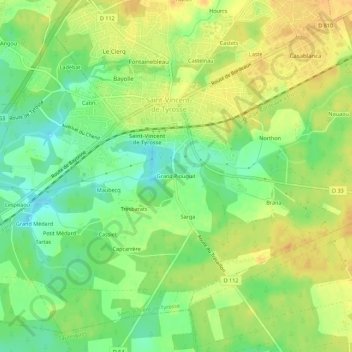 Mappa topografica Grand Piouguit, altitudine, rilievo