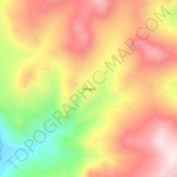Mappa topografica Shoglia, altitudine, rilievo
