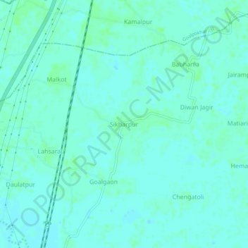 Mappa topografica Sikharpur, altitudine, rilievo