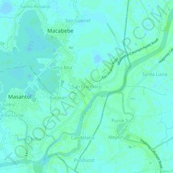 Mappa topografica San Francisco, altitudine, rilievo