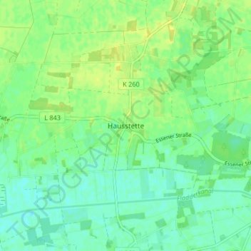 Mappa topografica Hausstette, altitudine, rilievo