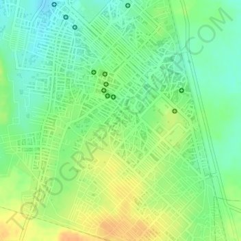 Mappa topografica godavarikhani, altitudine, rilievo