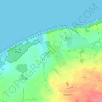 Mappa topografica Brook, altitudine, rilievo