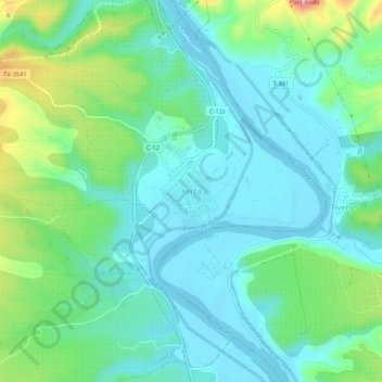 Mappa topografica Xerta, altitudine, rilievo