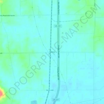 Mappa topografica Ritchie, altitudine, rilievo