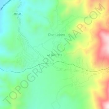Mappa topografica La Buitrera, altitudine, rilievo