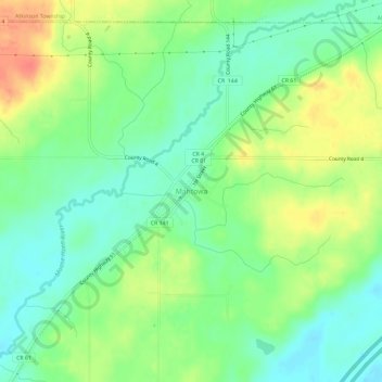 Mappa topografica Mahtowa, altitudine, rilievo
