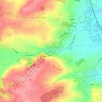 Mappa topografica Albeck, altitudine, rilievo