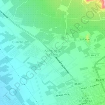 Mappa topografica San Martín de Retes, altitudine, rilievo