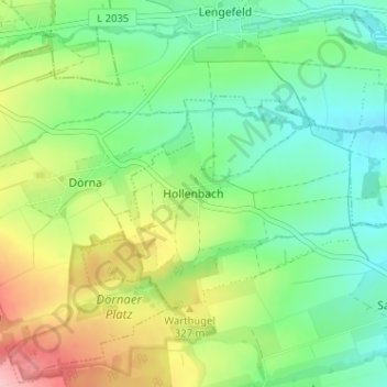 Mappa topografica Hollenbach, altitudine, rilievo