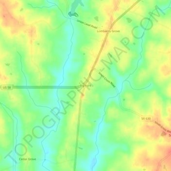Mappa topografica Big Fork, altitudine, rilievo