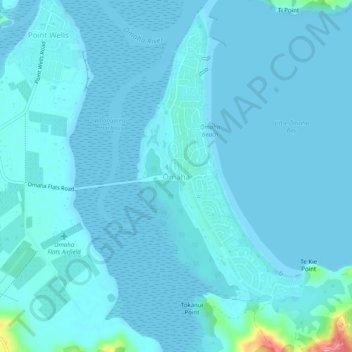 Mappa topografica Ōmaha, altitudine, rilievo