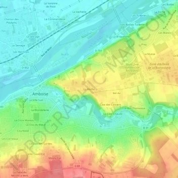 Mappa topografica La Mothe, altitudine, rilievo