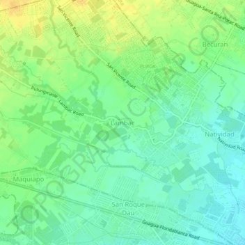 Mappa topografica Lambac, altitudine, rilievo