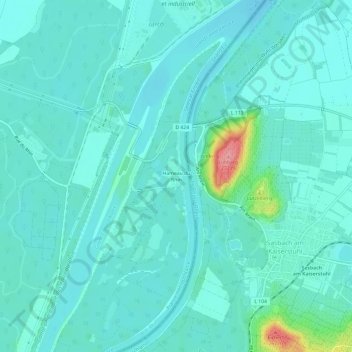 Mappa topografica Hameau du Rhin, altitudine, rilievo