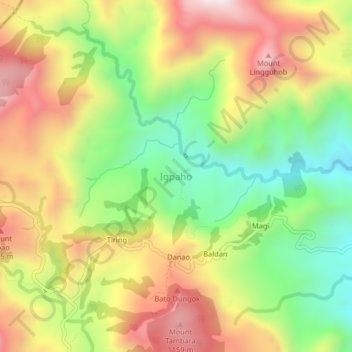 Mappa topografica Igpaho, altitudine, rilievo