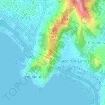 Mappa topografica Morro da Queimada, altitudine, rilievo