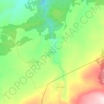 Mappa topografica Yarhisar, altitudine, rilievo