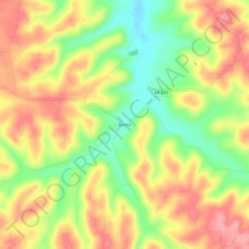Mappa topografica Bruno, altitudine, rilievo