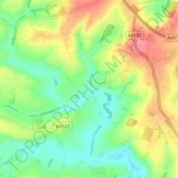Mappa topografica Tretire, altitudine, rilievo