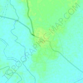 Mappa topografica Khirpai, altitudine, rilievo