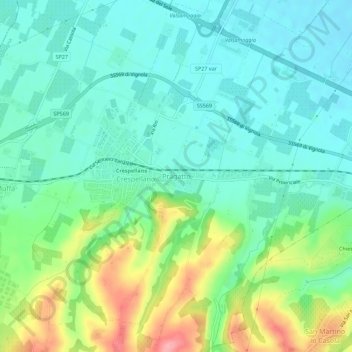 Mappa topografica Pragatto, altitudine, rilievo