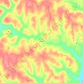 Mappa topografica Cutler, altitudine, rilievo