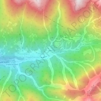Mappa topografica Gleris, altitudine, rilievo