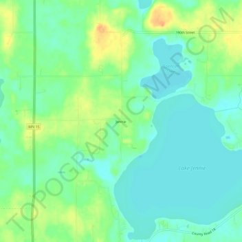 Mappa topografica Jennie, altitudine, rilievo