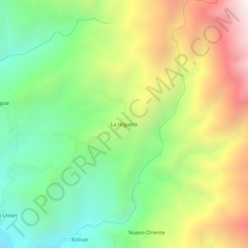 Mappa topografica La Higuera, altitudine, rilievo