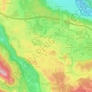 Mappa topografica Reinthal, altitudine, rilievo