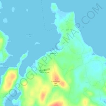 Mappa topografica Atlantic, altitudine, rilievo