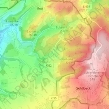 Mappa topografica Hagendorf, altitudine, rilievo