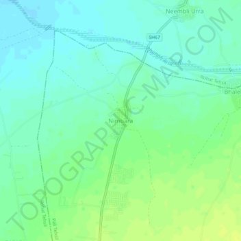 Mappa topografica Nimbara, altitudine, rilievo