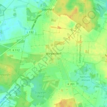 Mappa topografica Winkeldorf, altitudine, rilievo