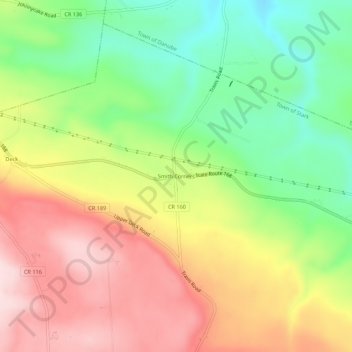 Mappa topografica Smith Corners, altitudine, rilievo