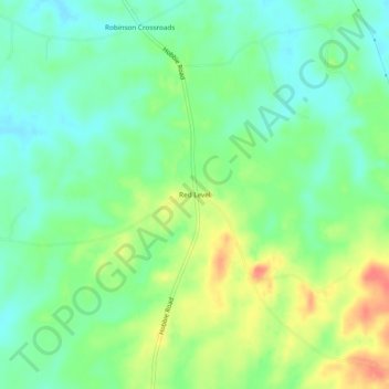 Mappa topografica Red Level, altitudine, rilievo