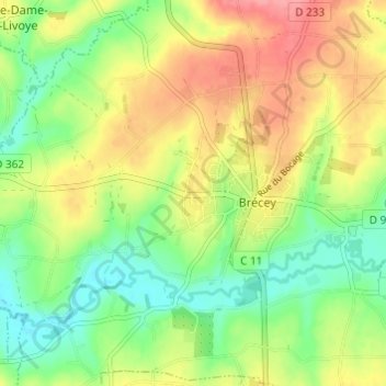 Mappa topografica La Lucerie, altitudine, rilievo