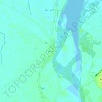 Mappa topografica Dana-Ili, altitudine, rilievo